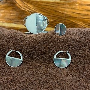 Silver and Mother of Pearl Jewelry Set